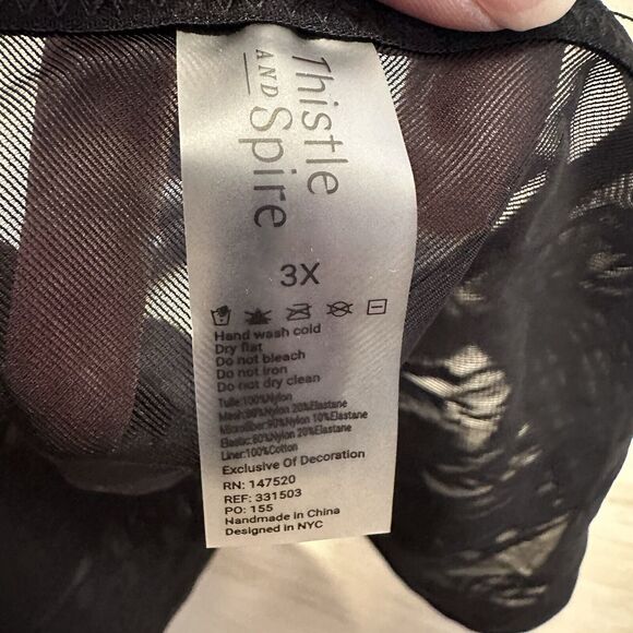 Thistle and Spire Women 3X Panty Manifesto Mesh Underwear Black Toffee New - Picture 7 of 7